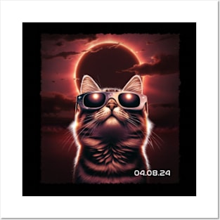 Tabby Eclipse Stroll: Stylish Tee Featuring Tabby Cats and Eclipse Posters and Art